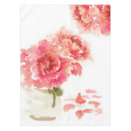 Watercolor Pink Peonies Mason Jar Wedding Tischdecke