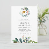 Watercolor Pink Peonies Wreath Graduation Party Einladung (Stehend Vorderseite)