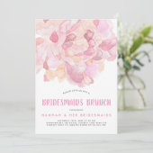 Watercolor Pink Peony Bridesmaids Brunch Einladung (Stehend Vorderseite)