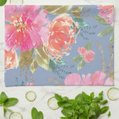 Watercolor Pink Peony Pattern Geschirrtuch (Gefaltet)