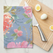 Watercolor Pink Peony Pattern Geschirrtuch (Viertel Falte)
