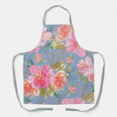 Watercolor Pink Peony Pattern Schürze (Vorderseite)