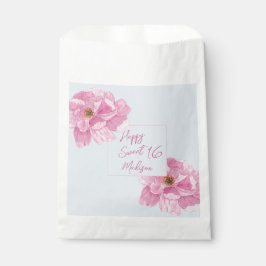 Watercolor Pink Peony Sweet 16 Party Geschenktütchen
