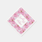 Watercolor Pink Peony Sweet 16 Party Serviette (Ecke)