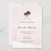 Watercolor Pink Piano Einladung (Vorderseite)