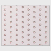 Watercolor Pink Poinsettia Wreath Pattern Geschenkpapier (Flach)