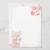 Watercolor Pink Ribbon Bows Quinceañera Invitation Einladung (Rückseite)