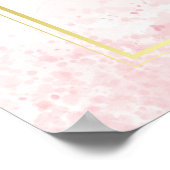 Watercolor Pink Rose Islamisches Hochzeitsposter Poster (Ecke)