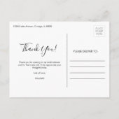 Watercolor Pink Roses Bridal Danke Postcard Postkarte (Rückseite)