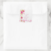 Watercolor Pink Roses Hearts Romantic Lovers Quadratischer Aufkleber (Tasche)