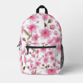 Watercolor Pink Sakura Flowers cherry blossom  Bedruckter Rucksack (Vorderseite)