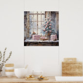 Watercolor Pink Shabby Chic Weihnachtsgebäck Poster (Küche)