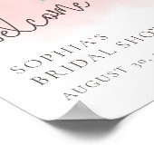 Watercolor Pink Sky Beach Willkommen Poster (Ecke)