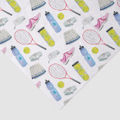 Watercolor Pink Tennis Pattern Seidenpapier (Ausschnitt)