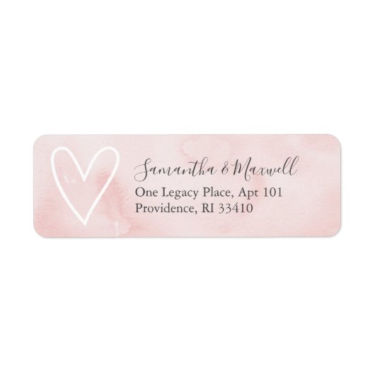 Watercolor Pink Valentine Herd Address Labels (Vorne)