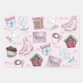 Watercolor Pink Weihnachten Geschenkpapier Set (Vorderseite)