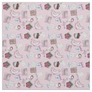 Watercolor Pink Weihnachten inspiriert Stoff