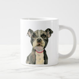 Watercolor Pit Bull Terrier Welpenhund Jumbo-Tasse
