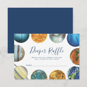 Watercolor-Planeten-Baby-Shower-Windel-Raffle Einladung