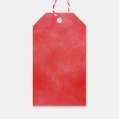 Watercolor Poinsettia Christmas Wreath Monogram Geschenkanhänger (Rückseite)