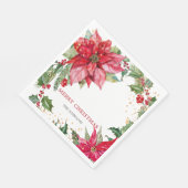 Watercolor Poinsettia Gold Spritzer Personalisiert Serviette (Ecke)