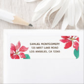 Watercolor Poinsettia Holiday Rücksendeadresse (Insitu)
