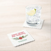 Watercolor Poinsettia Holly Bouquet Christmas Untersetzer (Vor Ort)