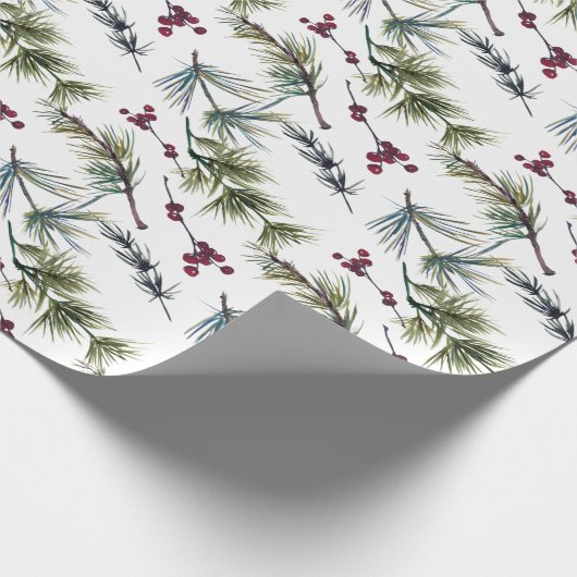 Watercolor Poinsettia Pattern  Geschenkpapier (Ecke)