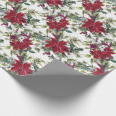 Watercolor Poinsettia Pattern Geschenkpapier (Ecke)