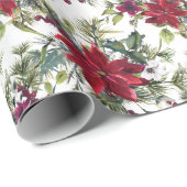 Watercolor Poinsettia Pattern  Geschenkpapier (Rolleneckpunkt)