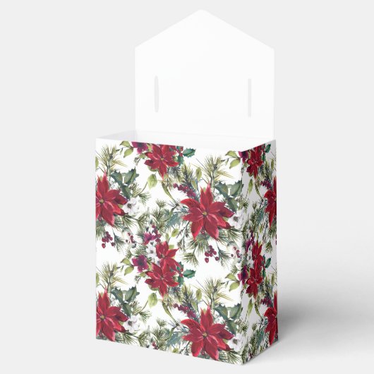 Watercolor Poinsettia Pattern Geschenkschachtel (Geöffnet)