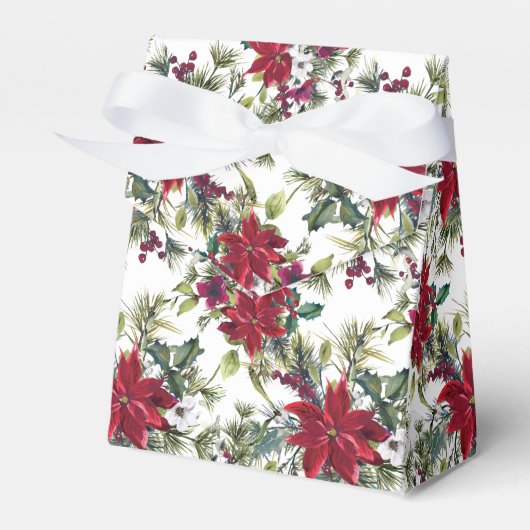 Watercolor Poinsettia Pattern  Geschenkschachtel (Vorderseite)