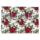 Watercolor Poinsettia Pattern  Große Geschenktüte (Rückseite)