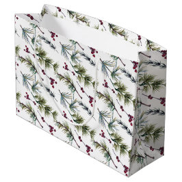 Watercolor Poinsettia Pattern Große Geschenktüte