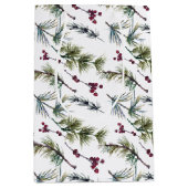 Watercolor Poinsettia Pattern  Mittlere Geschenktüte (Vorderseite)