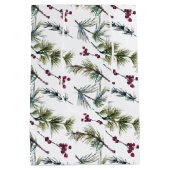 Watercolor Poinsettia Pattern  Mittlere Geschenktüte (Rückseite)