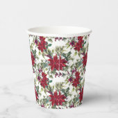 Watercolor Poinsettia Pattern  Pappbecher (Rechts)