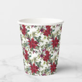 Watercolor Poinsettia Pattern Pappbecher (Vorderseite)