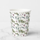 Watercolor Poinsettia Pattern  Pappbecher (Rechts)