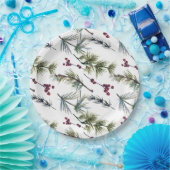 Watercolor Poinsettia Pattern Pappteller (Party)