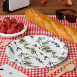 Watercolor Poinsettia Pattern Pappteller