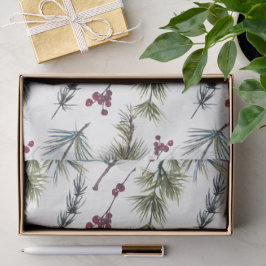 Watercolor Poinsettia Pattern Seidenpapier