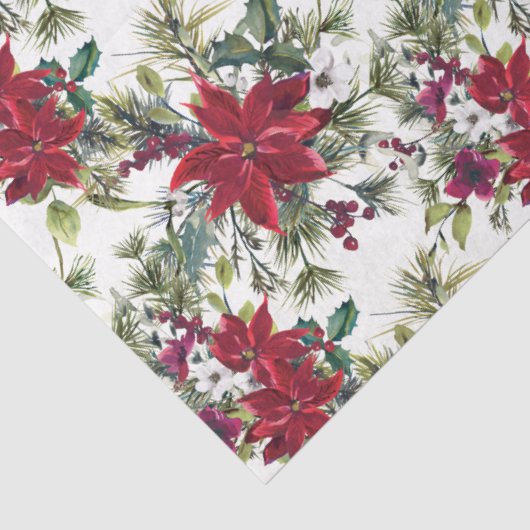 Watercolor Poinsettia Pattern  Seidenpapier (Detail)