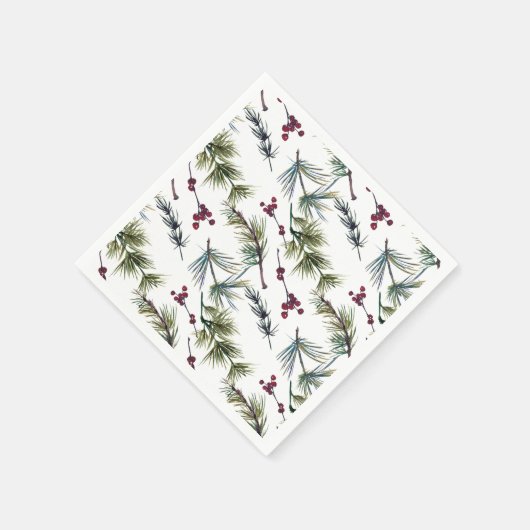 Watercolor Poinsettia Pattern Serviette (Ecke)