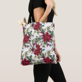 Watercolor Poinsettia Pattern Tasche