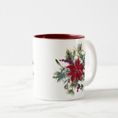 Watercolor Poinsettia Pattern Zweifarbige Tasse (VorderseiteRechts)