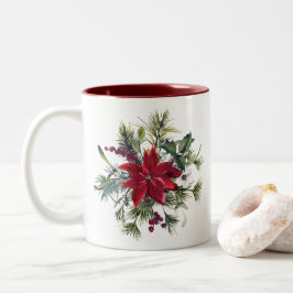 Watercolor Poinsettia Pattern Zweifarbige Tasse