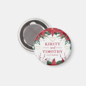Watercolor Poinsettia Weihnachtsfeier Magnet (Vorderseite/Rückseite)