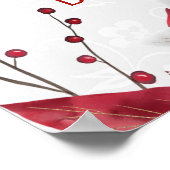 Watercolor Poinsettia Weihnachtsfeier Poster (Ecke)