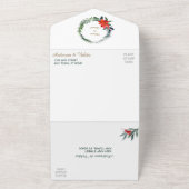 Watercolor Poinsettia Weihnachtsrahmen Hochzeit All In One Einladung (Außenbereich)